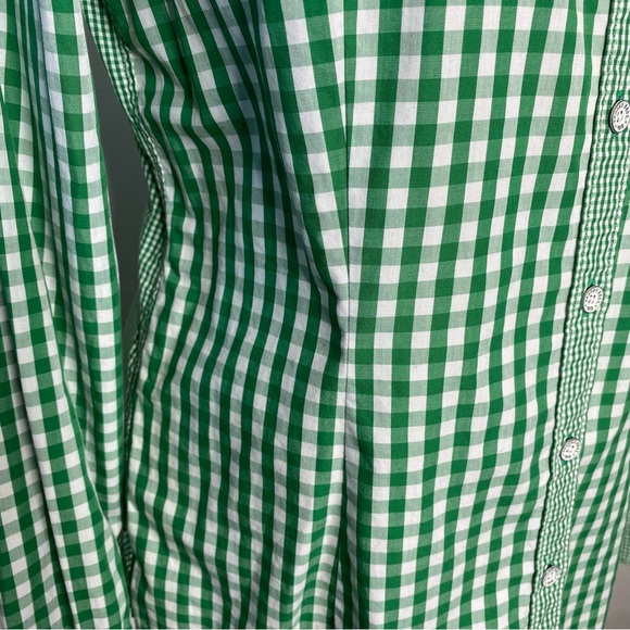 Brooks Brothers 'Red Fleece' Green and White Gingham Plaid Button Down Shirt - Picture 8 of 12